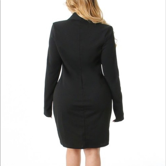 NEW TRENDY BLACK TUXEDO BLAZER DRESS - Picture 9 of 9